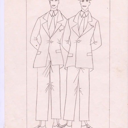 Sergiej Czernow, Projekt kostiumów dla Pop Mechaniki, rysunek, 1988, kolekcja Sergieja Czubrajewa