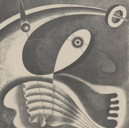 Karol Hiller, "Heliographic composition (XLV)", 1939, heliographics, from the collection of Muzeum Sztuki in Łódź