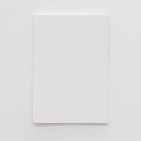 Cécile Dupaquier, Painting (white-white 43 x 30) no5, 2016, plywood, silicate paint, courtesy of the artist