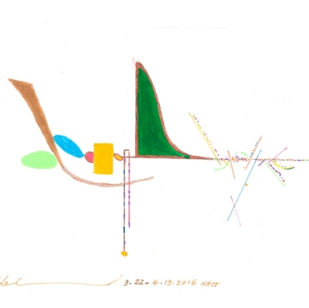 Wadada Leo Smith, Sequoia – 1890, drawing on paper, 28 x 14,6 cm, 2016, courtesy of the artist and Corbett vs. Dempsey