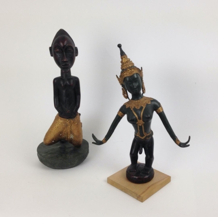 Jacques Lizene ( b. 1946 ), "Art syncrétique / Syncretic Art", 2011, African fetish crossed with Asian dancer, mixed media, 40 × 13 × 13 cm, 42 × 14 × 14 cm, collection of Antoine de Galbert, Paris, photo: Arthur Toqué