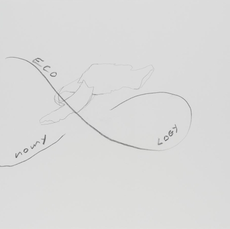 Simone Forti, „Eco Nomy Logy”, z serii: „News Animation”, 2012, papier, ołówek
