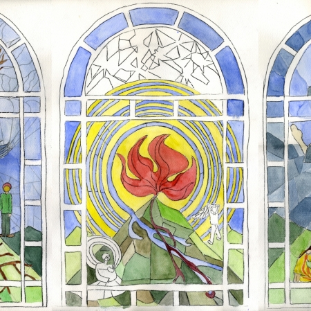Colors are the Deeds of Light, 2007–2016 ,stained-glass design, courtesy of the artists