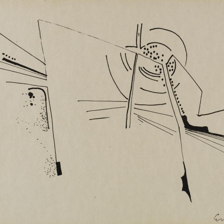 Emilia Małgorzata Dłużniewska "Rysunek 1970", 1973, rysunek tuszem, kolekcja Muzeum Sztuki w Łodzi