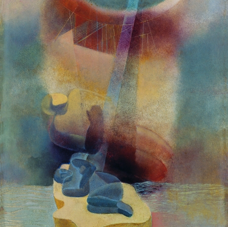 Karol Hiller, Na krze, ok. 1938-1939, olej, tektura, Muzeum Sztuki w Łodzi