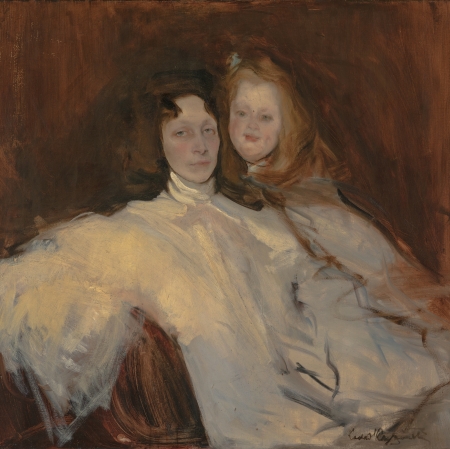 Konrad Krzyżanowski, Portret Tomiry Słońskiej z córką ok.1903,  olej, płótno;  Z kolekcji Muzeum Śląskiego w Katowicach