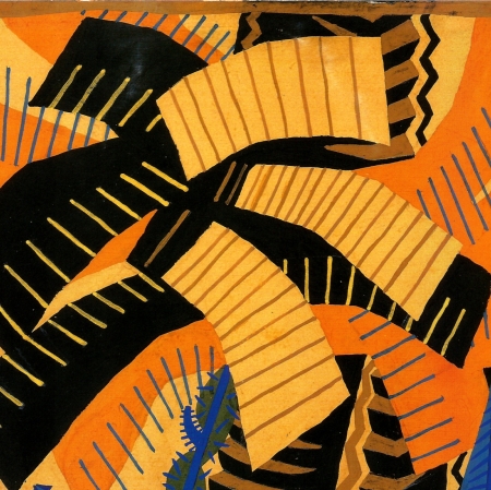 Enrico Prampolini, Projekt sceniczny do Ognistego dobosza [Tamburo di fuoco] Filippa Tommasa Marinettiego, 1920