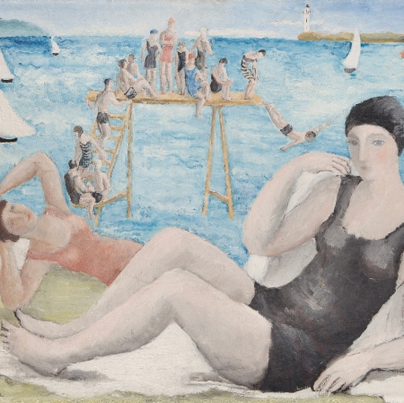 Obraz przedstawiający osoby na plaży