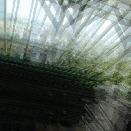 blurred photograph, view of roof beams