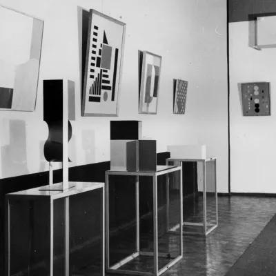 Sala Neoplastyczna, projekt: Władysław Strzemiński (realizacja 1948-1950), rekonstrukcja wg projektów: Bolesław Utkin, Muzeum Sztuki w Łodzi, 1960-1966