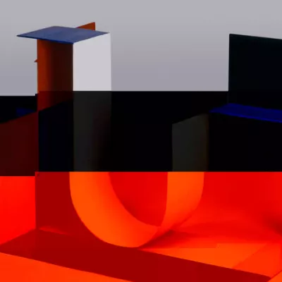 There is a sculpture by Katarzyna Kobro with colorful stripes on it. 