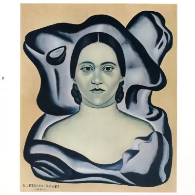 Nadii Léger Autoportrait, reproduction, 1941, from an invitation to the Fernad Léger Museum in Biot / Adam Mickiewicz Museum of Literature, Warsaw
