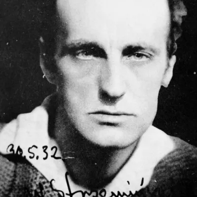 Władysław Strzemiński, fotografia czarno-biała. Mężczyzna w średnim wieku.