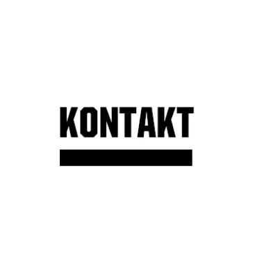 Napis Kontakt, czarne litery na białym tle