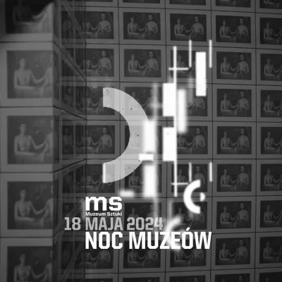 na ciemnym tle napis: noc muzeów