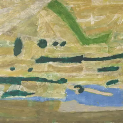 Fragment abstrakcyjnego pejzażu. 