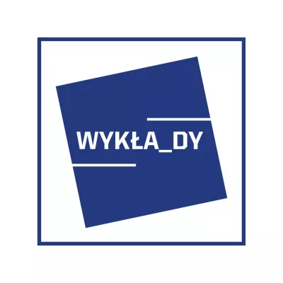 na niebieskim tle biały napis: wykłady
