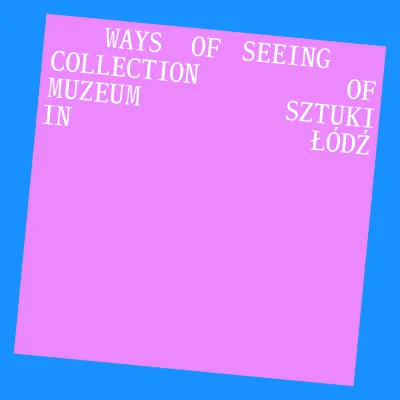 A pink square tilted to the right on a blue background