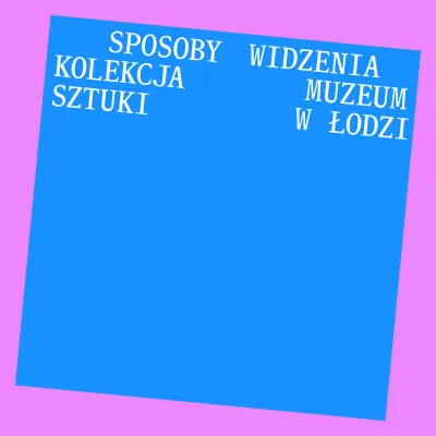 Przechylony w prawo niebieski kwadrat na różowym tle